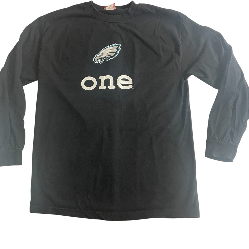 NFL Black Long Sleeve Philadelphia Eagles ONE Tee Men’s Large 100% Cotton